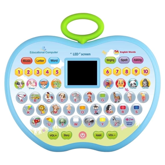 HLONK Baby Toy for 12-36 Month Old Boy Girl Educational Laptop for Toddlers Age 1 2 3 Birthday Gift for Kid Preschool Learning Computer Electric Interactive Toy with Light and Music for