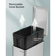 thumbnail image 4 of 12.7 Gallon Slim Trash Can, Kitchen Garbage Can for Narrow Spaces, Stainless Steel, Silver, 4 of 9