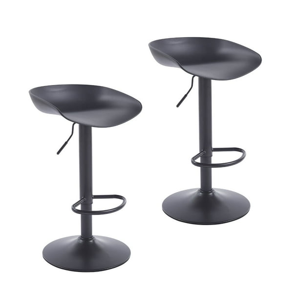 Sillas Shell para bar o para barra de cocina giratoria con respaldo reposapiés base metálica altura ajustable y ideal para barra de comedor cocina o bar 2 pzas