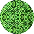 thumbnail image 1 of Ahgly Company Indoor Round Abstract Green Modern Area Rugs, 4' Round, 1 of 4