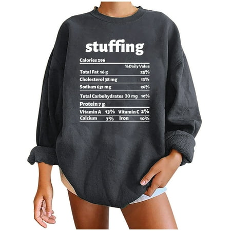 

Honeeladyy Clearance under 10$ Women s Vintage Funny Loose Long Sleeve O-Neck Chifft Printed Sweatshirt