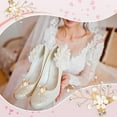 thumbnail image 6 of 2 PCS Pearl Shoe Clips Flower Shoe Buckles with Imitation Pearl & Rhinestones Light Gold Flower Pearl Shoes Charms Rhinestone Jewelry Shoe Decoration for Bridal Shoes High Heels Hat Bag, 6 of 6
