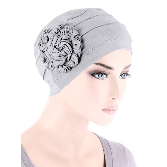 Bamboo Pleated Sunflower Cap Silver Gray