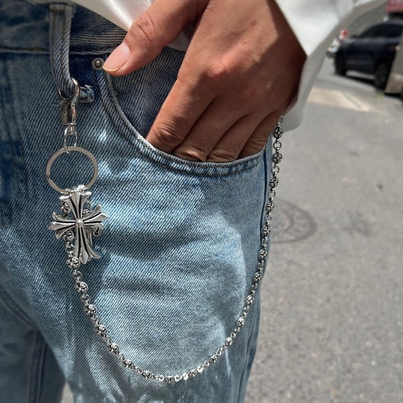 Cross Pants Wallet Chain Biker Trucker Keychain Jean Key Chain for Men Women
