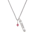 thumbnail image 1 of Delight Jewelry Indian Pink Crystal Bicone Silvertone Believe Faith Prayer Hope Bar Charm Necklace, 23", 1 of 4