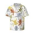 thumbnail image 3 of Goofa Cartoon Monkey Printed Men's Casual Short-sleeved Shirt,Lightweight Breathable Button-down,Summer Casual men's top,Versatile Fashion shirt-X-Large, 3 of 7