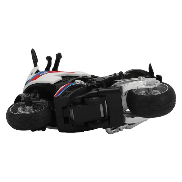Kids Motorcycle Toy, Alloy Motorcycle Model Toy Develop Coordination Pull Back Sound Effect High Simulation for Collection Green,Blue,White