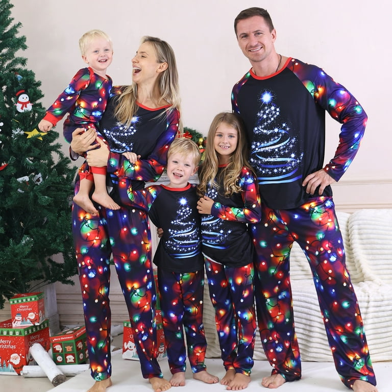 DAKIMOE Christmas Pajamas for Family Matching Sets Couples Xmas