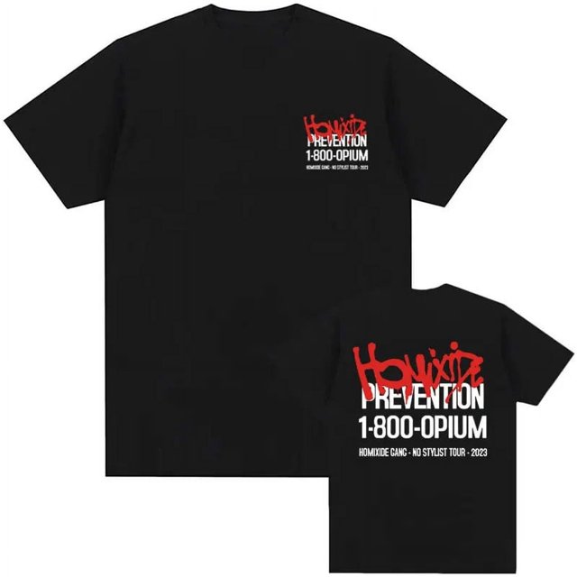 Camiseta de rapero Ken Carson Opium Merch Tour para hombre, Playboi Carti Ken Carson AGC Album, camiseta de gran tamaño de Hip Hop, ropa de calleT-S1124-Black
