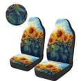 thumbnail image 3 of KUIFORTI Sunflower Print Automotive Seat Cover Non-Slip Seat Cover for Front Seat Elastic Fabrics Full Protection Car Accessories Flannel Universal Fit for Most Cars,SUV, 3 of 7