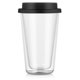 thumbnail image 1 of Taza de vidrio de doble capa, taza de vidrio de borosilicato uso doméstico con tapa aislante térmica, taza de café, negro, 1 of 5