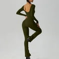 thumbnail image 4 of Lindreshi Long Sleeve Bodysuit for Women Women's New Solid Color Tight One Shoulder Sling Sports Fitness Jumpsuit One-Piece Tights, 4 of 8