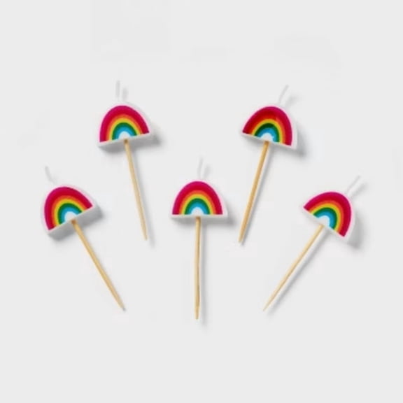 5ct Rainbow Shaped Candles - Spritz