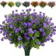 thumbnail image 1 of 6 manojos de flores artificiales Morttic, resistentes a los rayos UV, de plástico, para exteriores, para arreglos florales, cestas colgantes y decoración de jardín (morado), 1 of 8