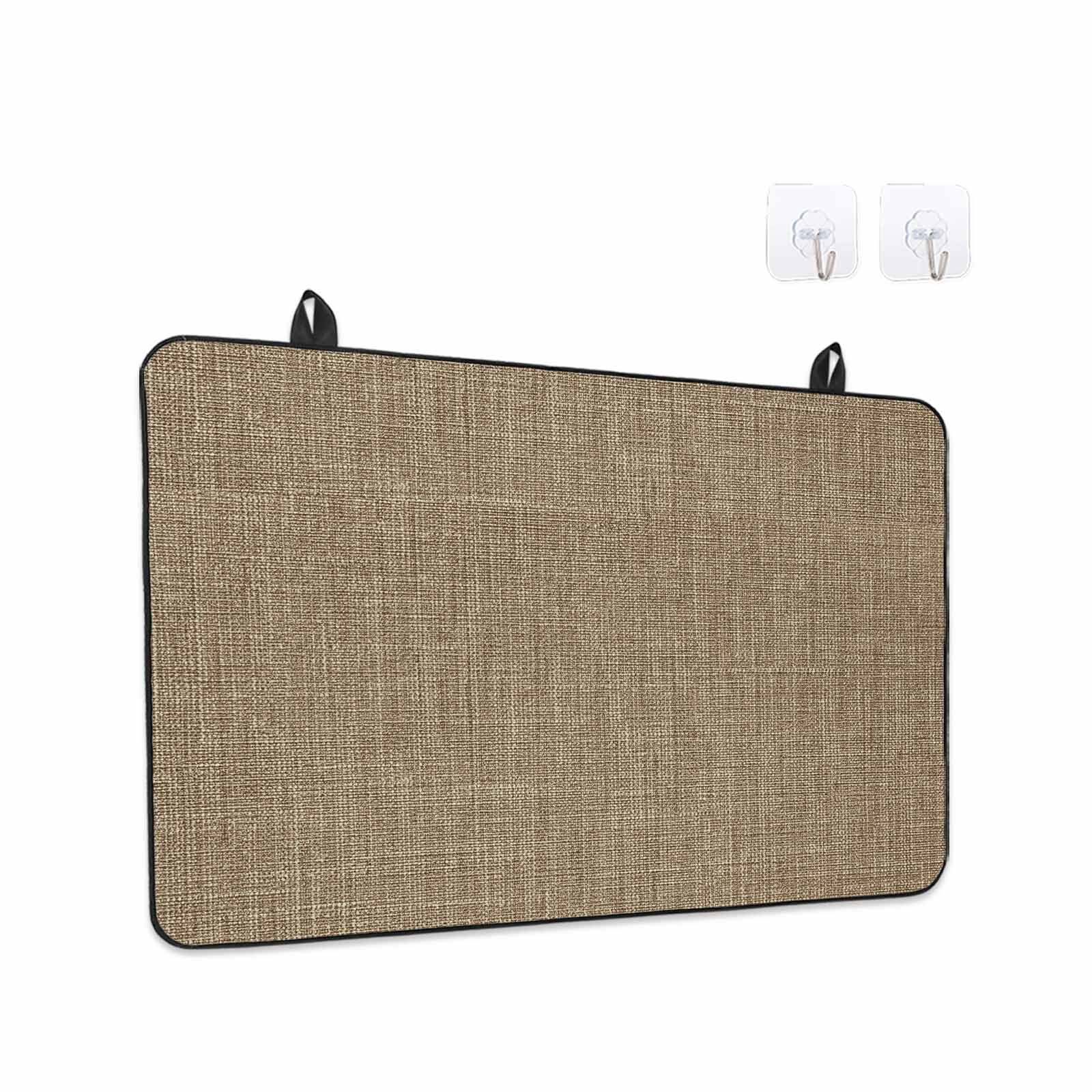 Vintage Brown Stove Top Cover for Electric Stove, Heat-proof & Non Slip Glass Top Stove Cover Protector, Farmhouse Retro Dark Solid Color Linen Texture Kitchen Flat Cooktop Rubber Mat 31x24 Inches