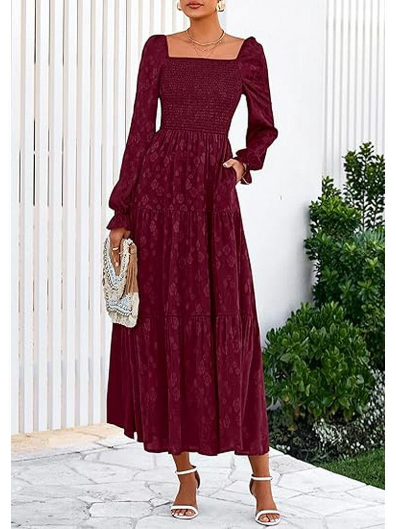 green emerald velvet dress Fall Flower Print Cutout Long Sleeve Maxi Dress main image 1