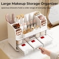 thumbnail image 3 of Soda Candy Makeup Organizer for Vanity with 2 Large Drawers & Brush Holder, Countertop Cosmetic Storage for Bathroom & Dresser, Multi-Purpose Organizer for Lipsticks, Perfumes, Eyeshadows, Skincare, 3 of 7