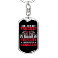 thumbnail image 5 of Trucker Allergic To Stupidity Swivel Trucker Keychain Dog Tag Stainless Steel or 18k Gold, 5 of 10