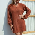 thumbnail image 2 of Aayomet Sweater Dress Long Women's Bodycon Color Block Mini Pullover Sweater Dress Slim Fit Warm Fall Winter Pullover Sweater Dress,Red L, 2 of 5