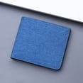 thumbnail image 2 of Fashion ID Short Wallet Solid Color Neutral Men Canvas Open Purse Wallet Leather Passport Wallet, 2 of 4