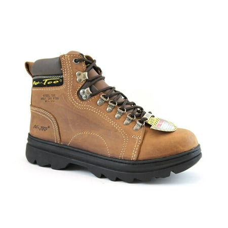 Adtec Women's 6" Steel Toe Crazy Horse Leather Boot, Brown - 6 M