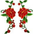 thumbnail image 1 of Parches de Bordado KAIYANG Flores para Prendas Accesorios de Costura Bricolaje Rojo Rosa 30 cm x 14 cm, 1 of 5