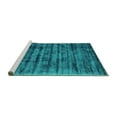 thumbnail image 2 of Ahgly Company Machine Washable Indoor Rectangle Abstract Turquoise Blue Contemporary Area Rugs, 3' x 5', 2 of 4