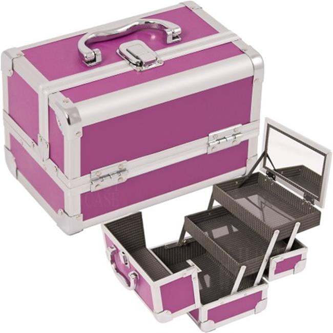 Justcase M1001PPPL Purple Makeup Case With Mirror