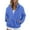 Blue, variant on Fall Savings Clearacne Plus Size Coat Women's Long Sleeve Jacket Coat Fuzzy Winter Warm Zip Up Zipper Soft Pocket Outerwear Long Sleeve