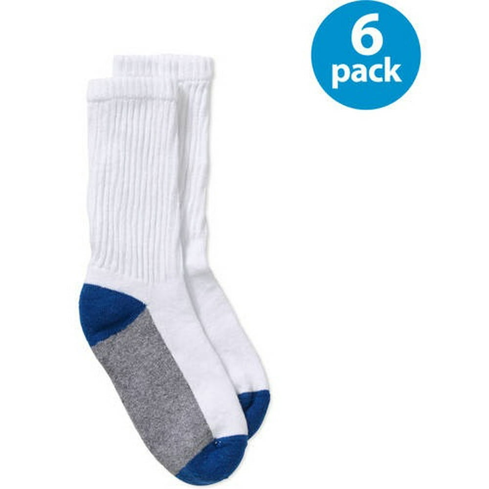 Gildan - Boys Crew Socks, 6-pack - Walmart.com - Walmart.com