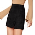 thumbnail image 3 of SWSMCLT Women's Bodycon Mini Sexy Fashion High Waisted Skirt A-Line Side Slit Mid-Thigh Length Black 4-6, 3 of 4