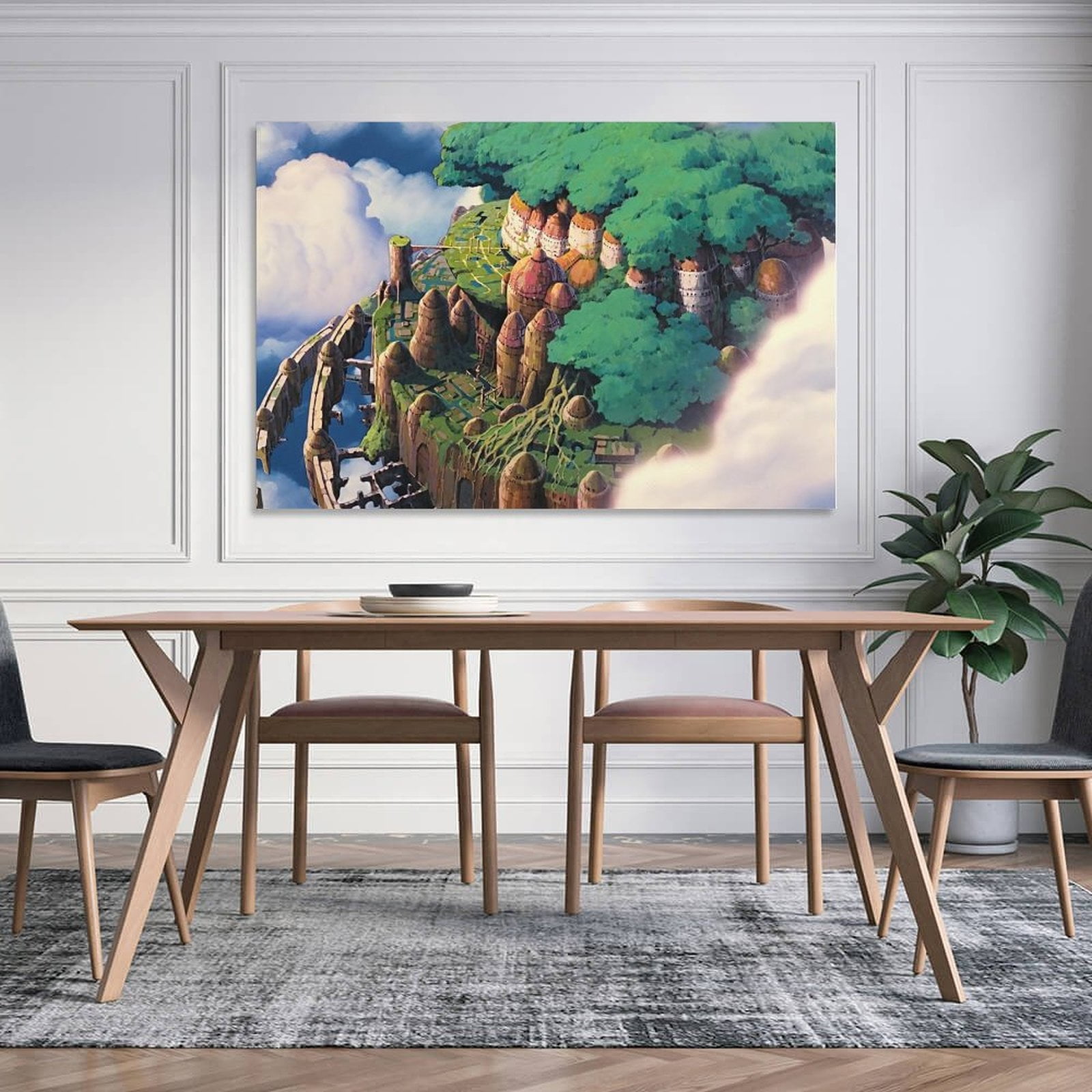 Castle in The Sky Japanese Famous Anime Artwork Wall Art Poster Gifts Bedroom Prints Home Decor Hanging Picture Canvas Painting Posters 24x36inch(60x90cm)