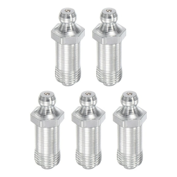 Unique Bargains Steel Straight Hydraulic Grease Fitting G1/8 Thread 11mm Width 5 Pack