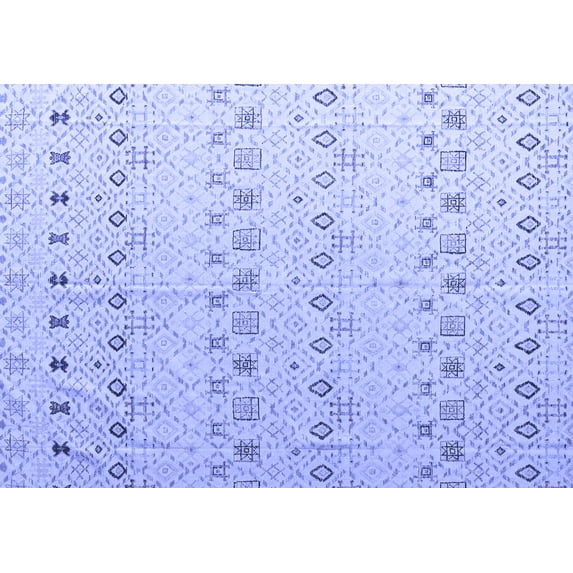 Ahgly Company Machine Washable Indoor Rectangle Solid Blue Modern Area Rugs, 5' x 7'