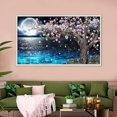 thumbnail image 4 of Arte de pared en lienzo, experiencia artística, kits de pintura de diamantes con temática de flores y luna para adultos, perfecto para la decoración del hogar, actividad para aliviar el estrés que, 4 of 5