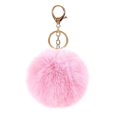 thumbnail image 1 of LLC Artificial Rabbit Fur Plush Ball Keychain - Cute Bag Charm for Women and Girls, 1 of 3