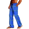 thumbnail image 2 of LIaqionyy Pajama Pants for Mens Plaid Lightweight Drawstring Lounge Sleep Pant Soft Bottoms with Pockets, 2 of 7