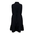 thumbnail image 4 of Vestido George para Mujer Corto con Olan en Ruedo, Sin Mangas, Botones en Pecho Negro Talla M, 4 of 4