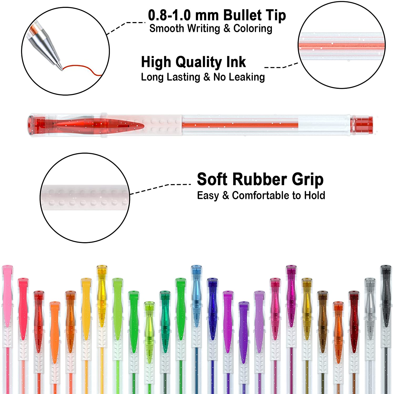 160 Pack Glitter Gel Pens Set, Shuttle Art 220% Ink Glitter Gel Pen 80 Colored Gel Pens Plus 80 Refills for Adult Coloring Books Craft Doodling - image 3 of 8