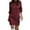 Wine#028, variant on Sweater Dresses for Women Ribbed Knit Long Sleeve Casual Pleated Plain Dresses Winter Trendy Mock Neck Midi Dress Wine L
