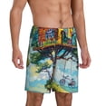 thumbnail image 2 of Sikiie Whimsical Treehouse Painting Mens Pajama Shorts, Lounge Pant, Men's shorts，Sleep Pj Shorts for Men-Medium, 2 of 6