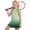 Z-Light Green84, variant on CAIVO Child Girls Athletic Dress Summer Fashion Gradient Sleeveless Zipper Stand Collar Kids Mini Tennis Shift Dresses For Sportswear