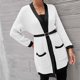 thumbnail image 3 of Pntutb Mujer Moda Color a juego Mangas largas Punto Cardigan Suelto tops Blusa Suéter PNTUTB Pntutb-4997, 3 of 4