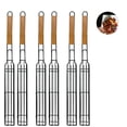 thumbnail image 1 of 4 Pcs 20" Large Kabob Grilling Baskets BBQ Grill Accessories- Oak Handle, 1 of 4