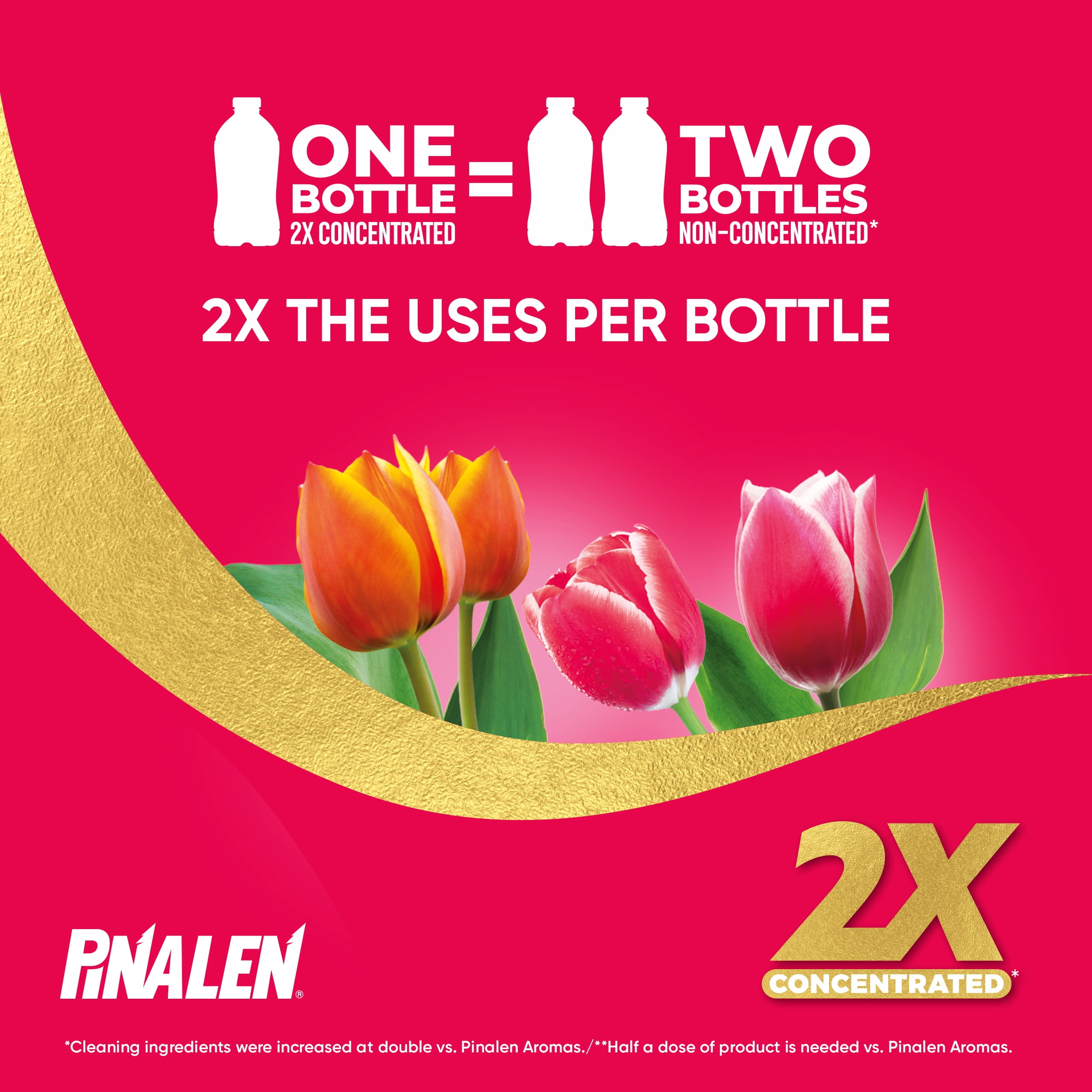 (3 pack) Pinalen 2X Max Aromas Household All Purpose Cleaner - Floral Delight Scent, 56 fl oz Size Bottle