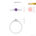 thumbnail image 4 of ANGARA Natural 0.25 Ct. Amethyst with Diamond Classic Engagement Ring in Sterling Silver for Women (Ring Size: 3.5), 4 of 9