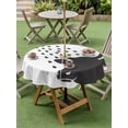 thumbnail image 4 of Outdoor Tablecloth with Umbrella Hole for Patio/Picnic/Party/Camping, Cows Showering Waterproof Table Cloth Round Cover Washable, Modern Abstract Art Funny Animals (Dia 54"), 4 of 8