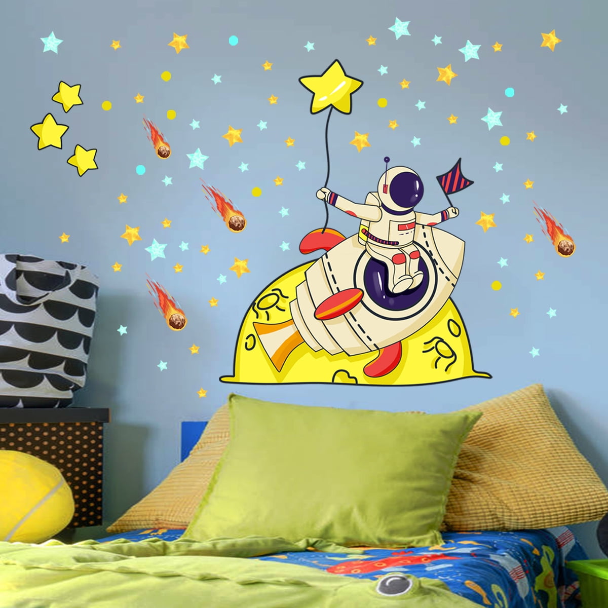 Outer Space Wall Decal Astronaut Wall Stickers Baby Nursery