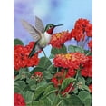 thumbnail image 2 of Art.com Hummingbird and Flower 2 Stretched Canvas Print Wall Art by William Vanderdasson, 12" x 16", 2 of 4