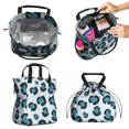 thumbnail image 2 of Light Blue and Black Of Leopard Print Drawstring Lunch Bag Women - Drawstring Lunch Bag Insulated for Work Office - Stain-Resistant Large Lunchbags for Women with Multi-Pockets, 2 of 6